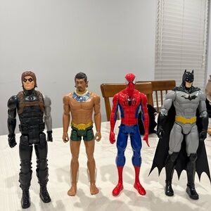 Marvel Action Figures Set - Black, Brown, Red, Blue